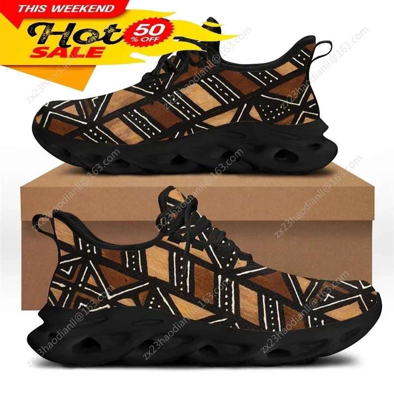 Ethnic And Fashion - アフリカ民族部族柄スニーカー男性用新しいメンズファッションフレックスコントロールランニングシューズレースアップフットウェア