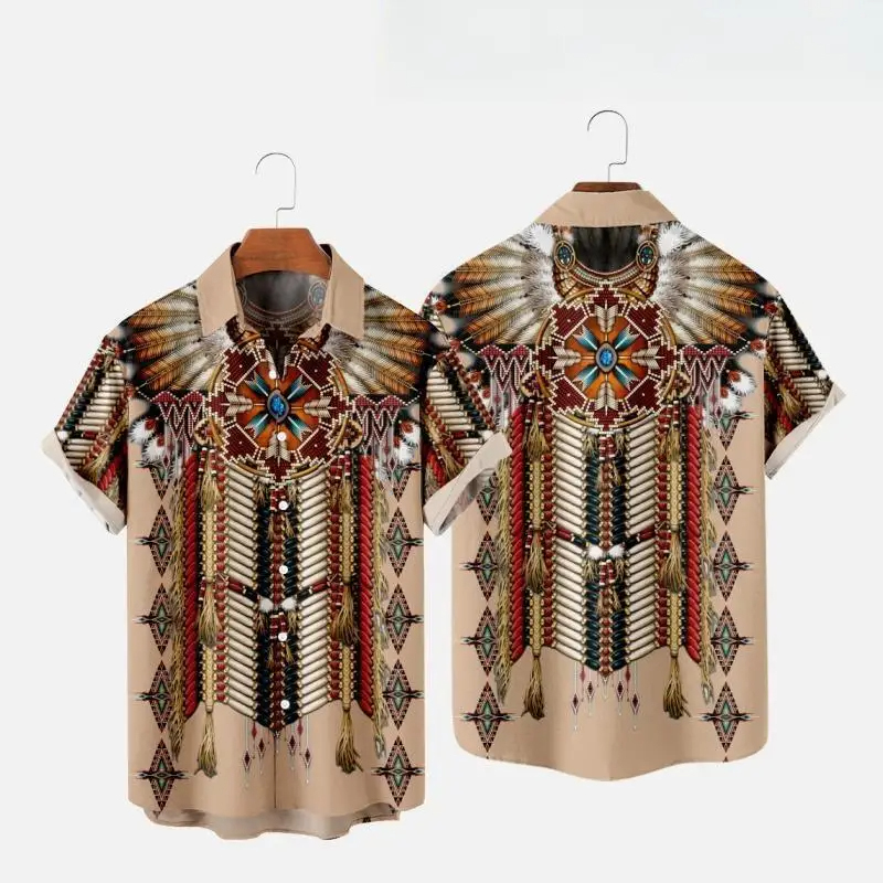 Fashion Ethnic Indian Clothing - 男性と女性のための半袖ビーチTシャツ,3Dプリントのユニセックスブラウス,エスニックスタイル,ストリートウェア,ヴィンテージ