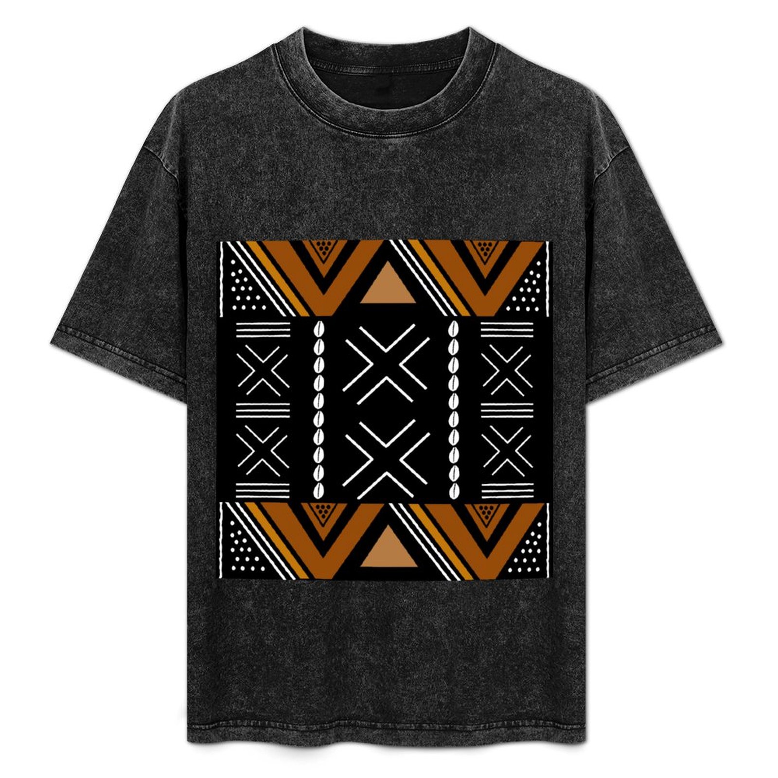 Mudcloth Print Top - アフリカン マッドクロス ボゴラン デザイン Tシャツ カジュアル