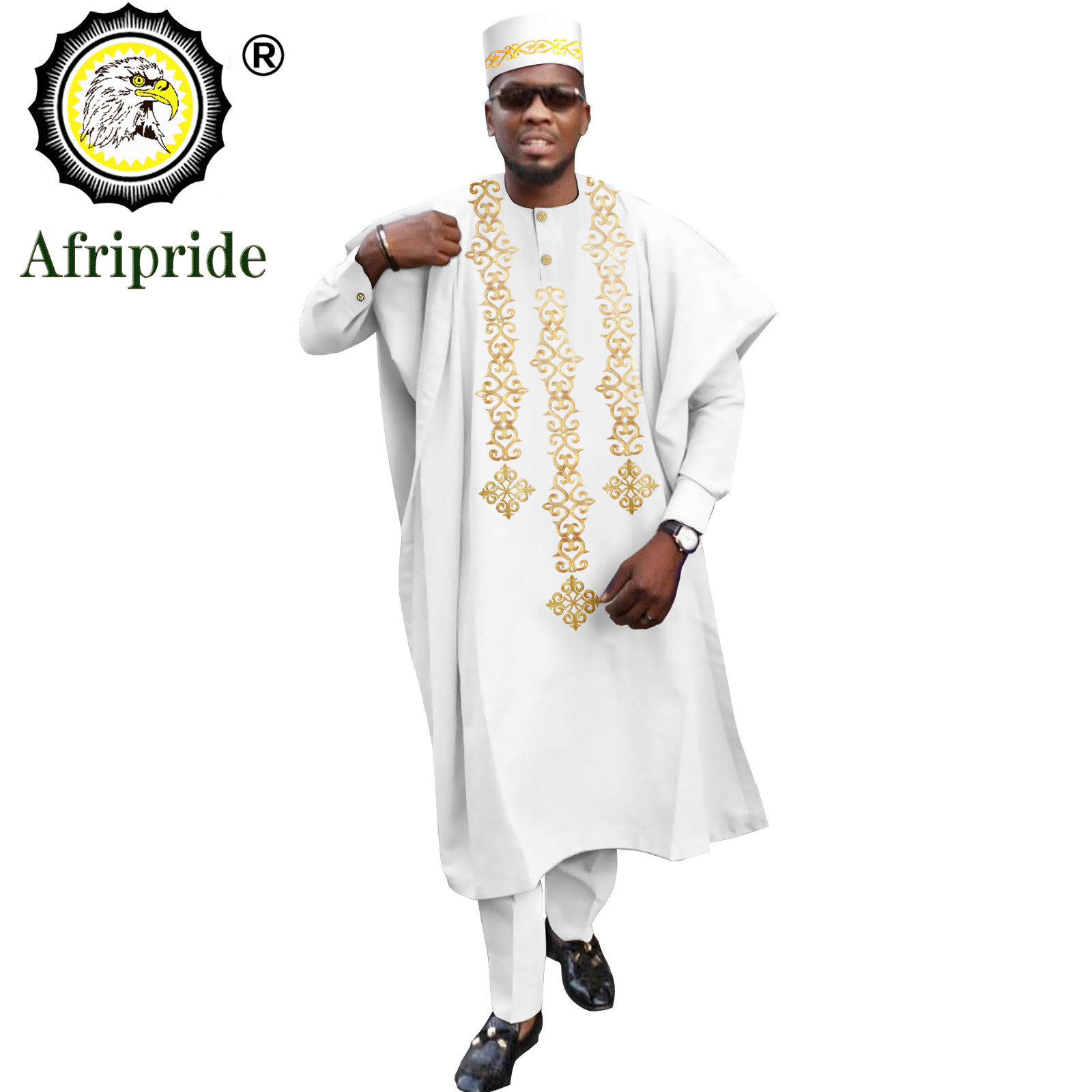 Dashiki Shirt Men - 伝統的なアフリカの紳士服,刺agドレス,シャツ,パンツと帽子,4ピースセット,ウェディングドレス,イブニングウェア,a2216118