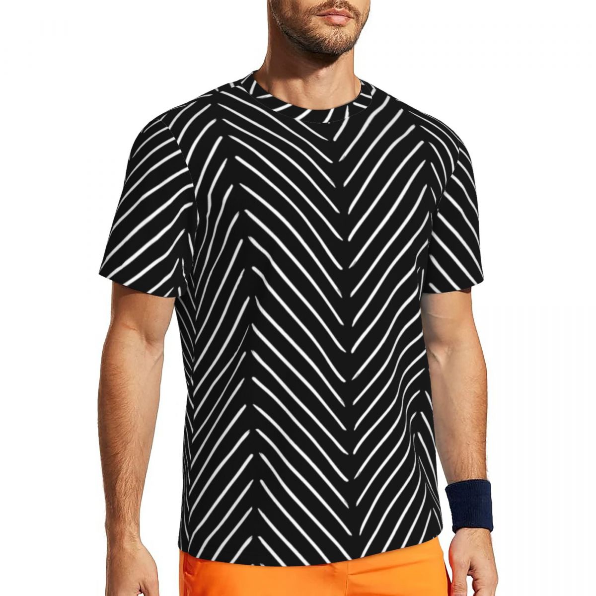 Mudcloth Print Top - 男性用のレトロな北欧スタイルのTシャツ,スポーツウェア,斜めの生地,黒いビーチシャツ,ラウンドネック,流行の服
