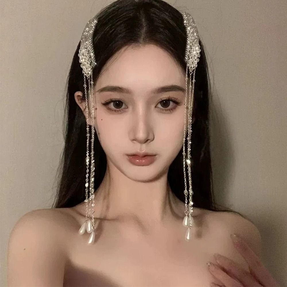 Ethnic Fashion Designers - 1個/1ペア レトロタッセルヘアクリップ ロングタッセル エスニックスタイル ラインストーンヘアピン ニッチユニークデザイン