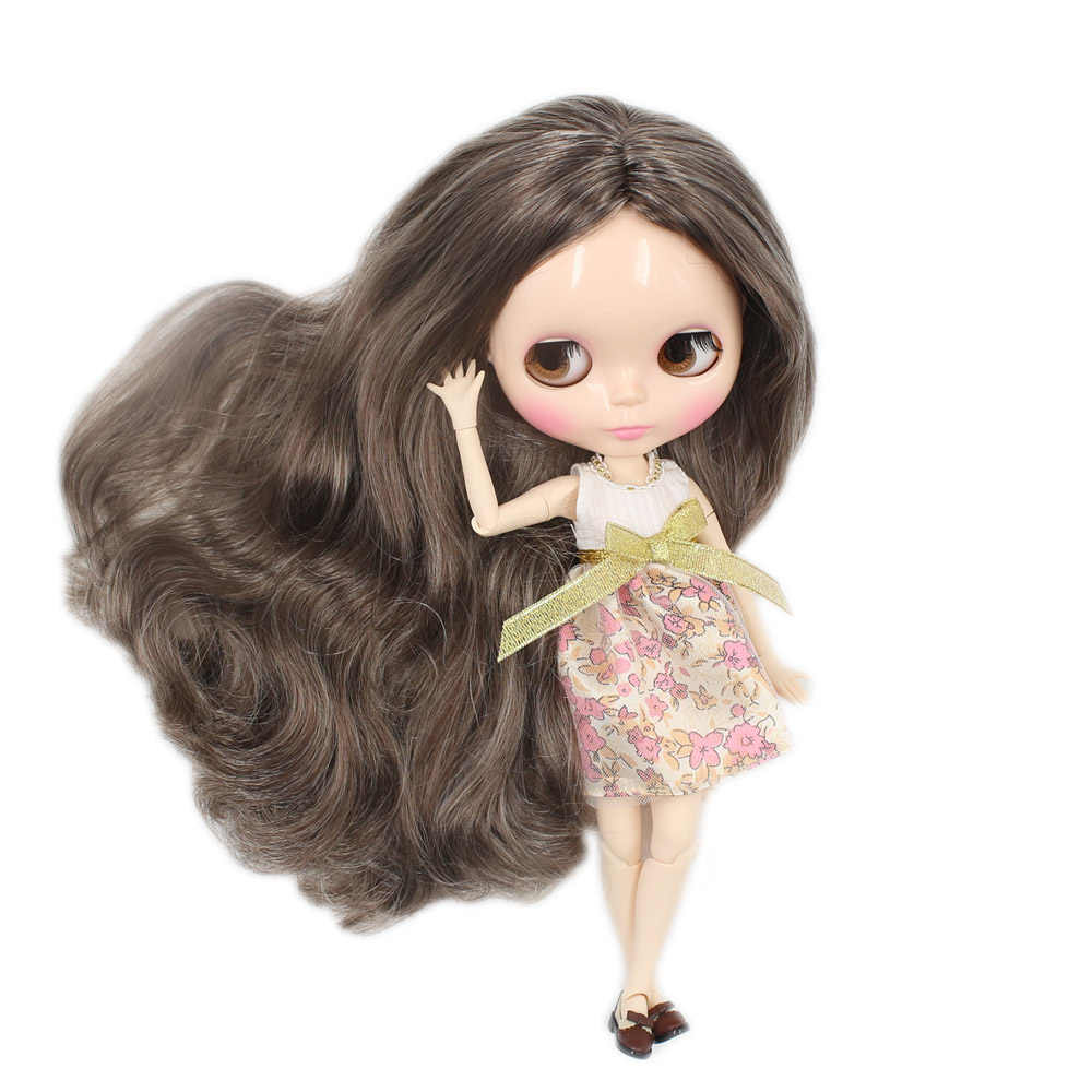 Ethnic Fashion Model - ICY DBS ブライス人形ヌードジョイントボディ 1/6 bjd ブラウンミックスグレーヘア前髪なしナチュラルスキン適切な