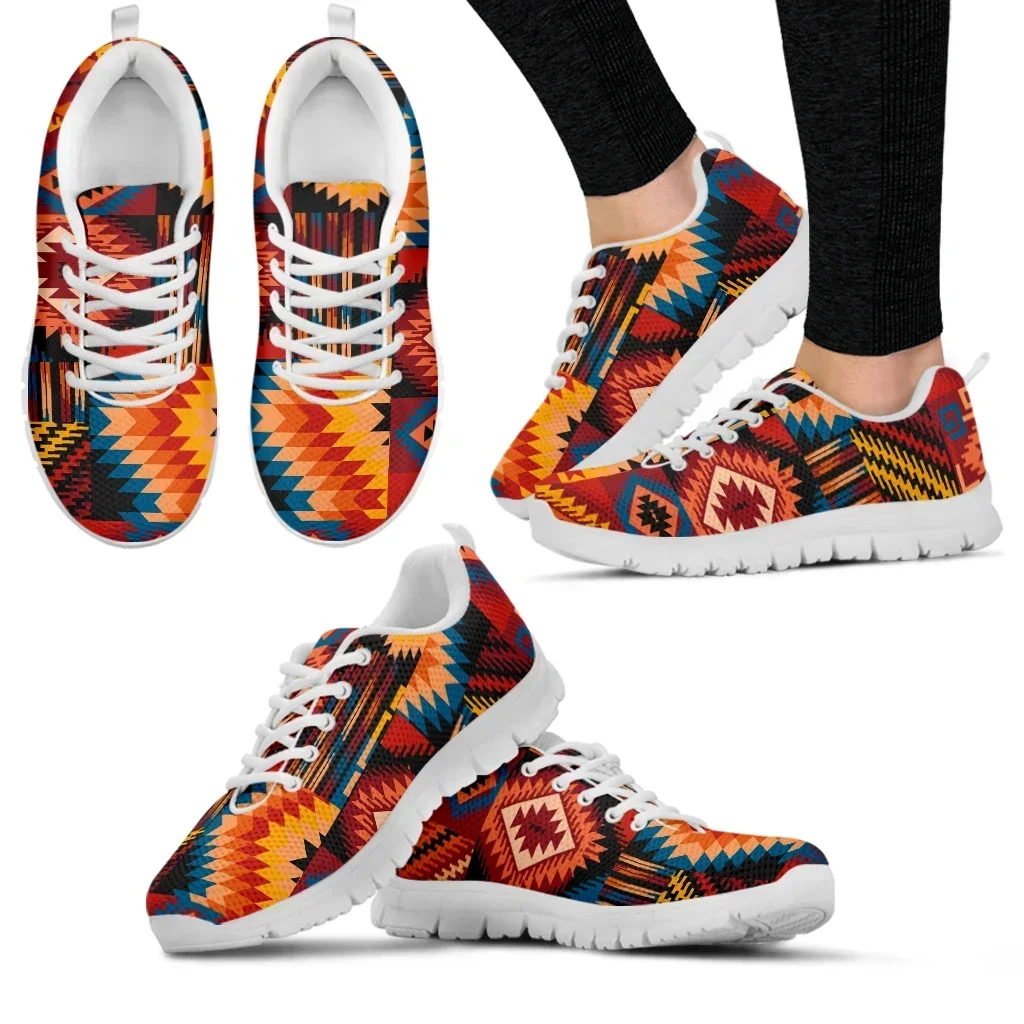Women'S Ethnic Fashion Brands - アステカデザインブランドファッションスニーカーアメリカンカルチャープリントレースアップローファートライバルエスニック快適フラットシューズ