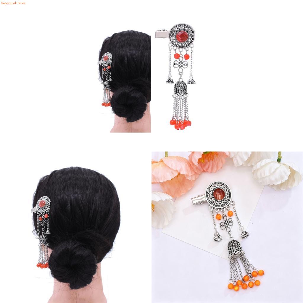 Ethnic Wear Fashion Designer - Q5WE エレガントなエスニック ヘアクリップ タッセル デザイン 女性の日常着とテーマ