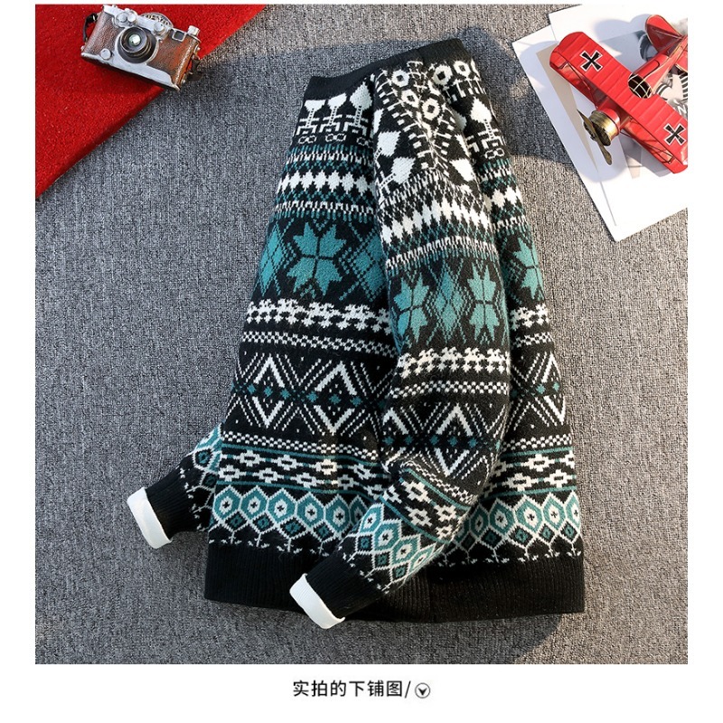 メンズ秋冬プルオーバーラウンドネック長袖カジュアルエスニック - Ethnic Fashion Men のレビューと価格
