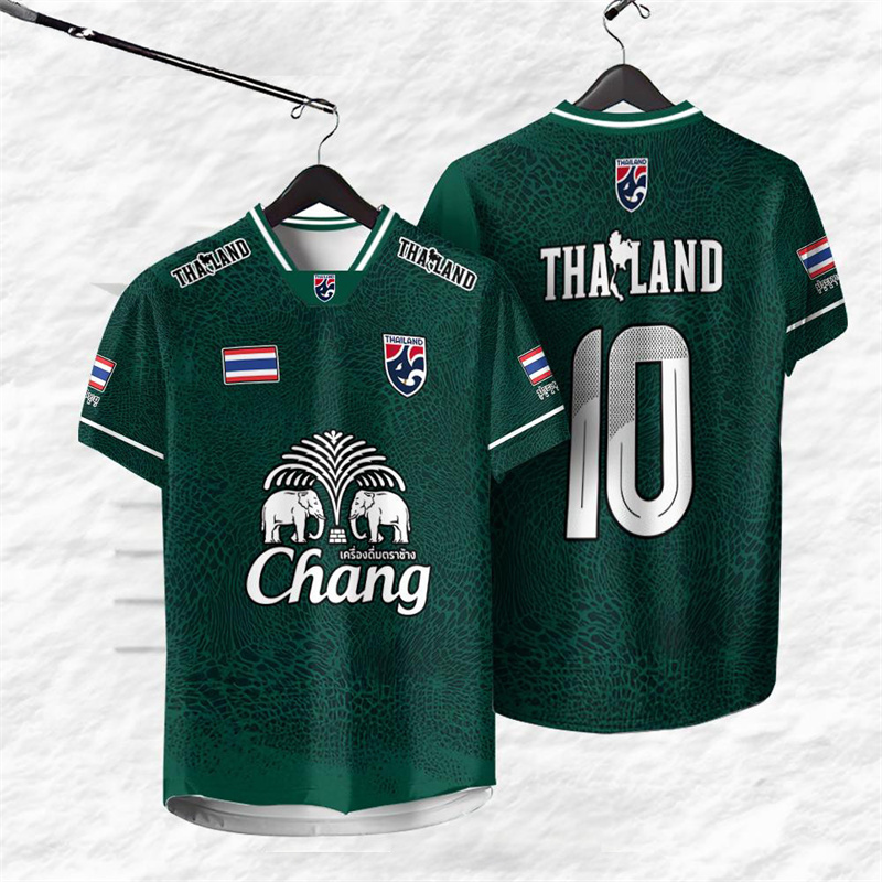 タイナンバー 10 ジャージ Tシャツ男性用象プリントグラフ - Thai Silk Blouse のレビューと価格