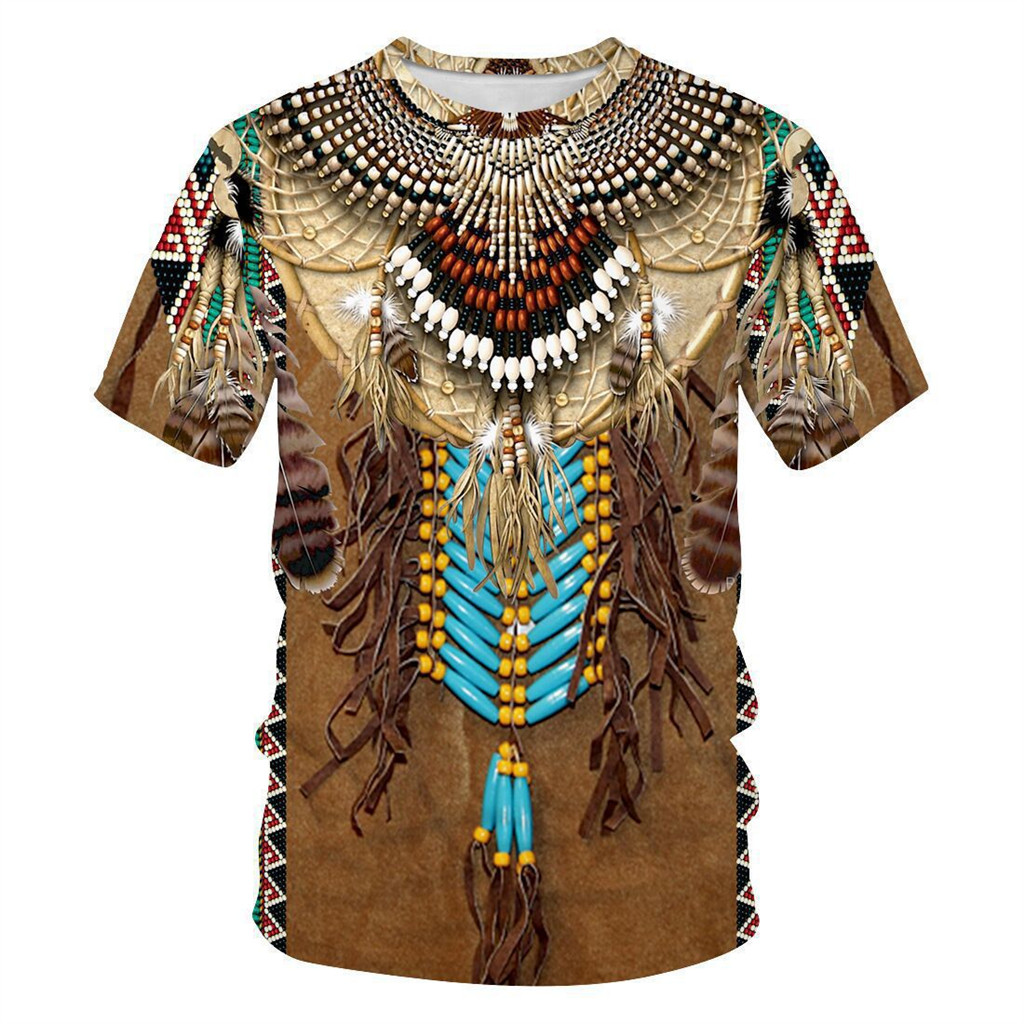 夏インド民族スタイル 3D プリント Tシャツストリート男性 - Fashion Ethnic Indian Clothing のレビューと価格