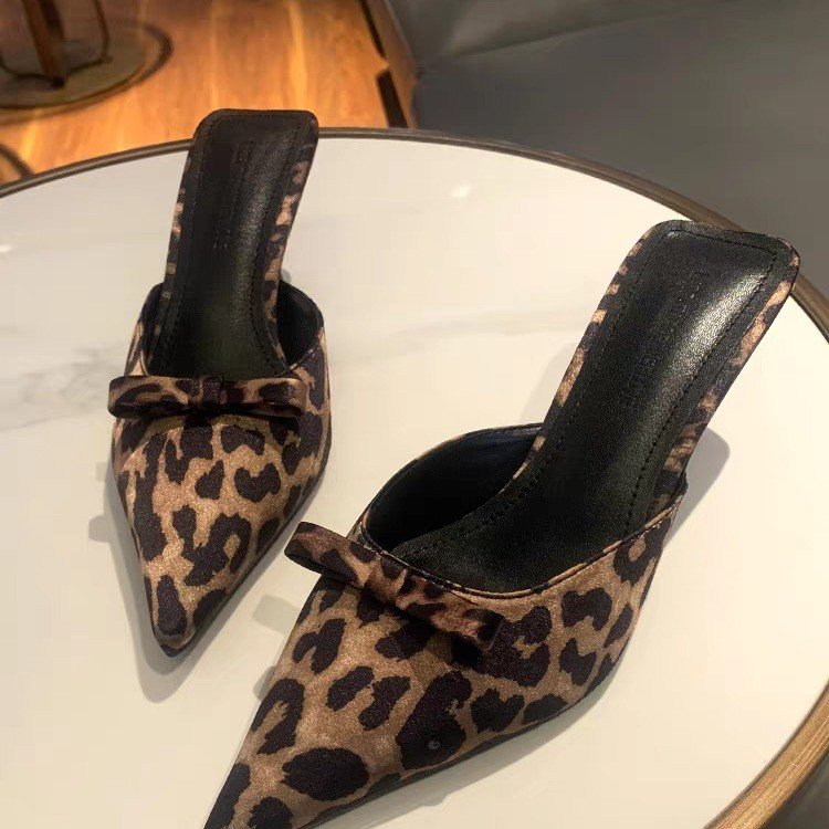 レディース　レオパード柄　ポインテッドトゥ　ハイヒールスリッ - Ethnic And Fashion のレビューと価格
