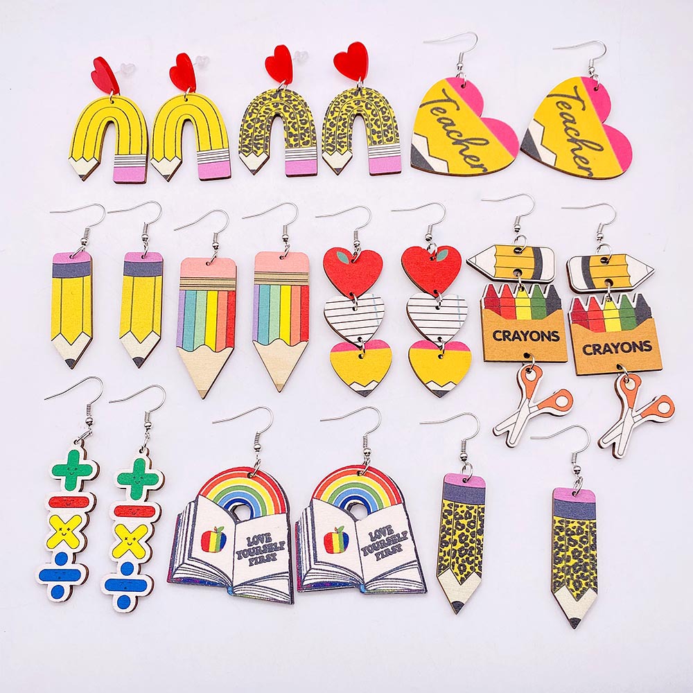 学生のためのパーソナライズされたクレヨンのイヤリング,描画の - Ethnic Fashion Book のレビューと価格