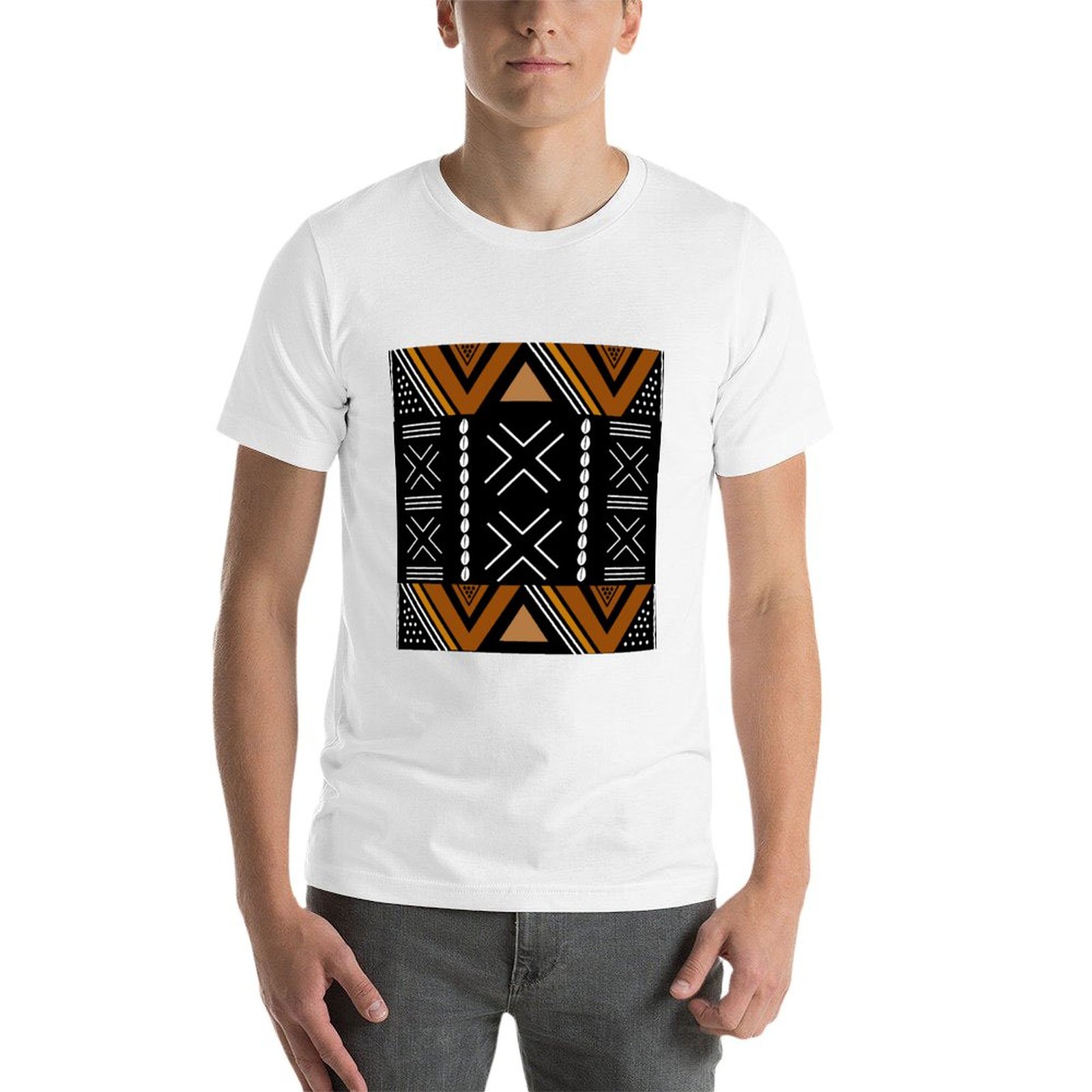 アフリカン マッドクロス ボゴラン デザイン Tシャツ フェ - Mudcloth Print Top のレビューと価格
