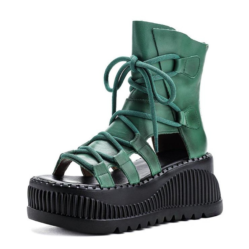 8 センチメートルエスニック牛本革アンクルブーツ女性中空ピー - Ethnic And Fashion のレビューと価格
