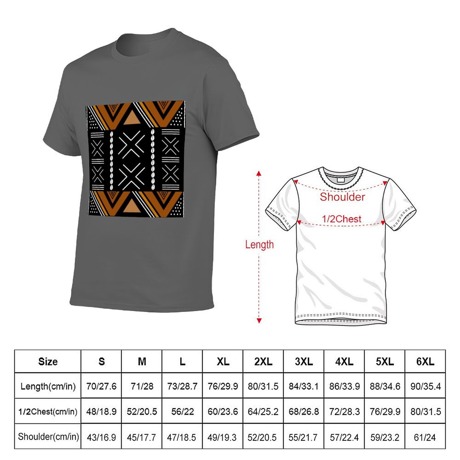 アフリカン マッドクロス ボゴラン デザイン Tシャツ カジ - Mudcloth Print Top のレビューと価格