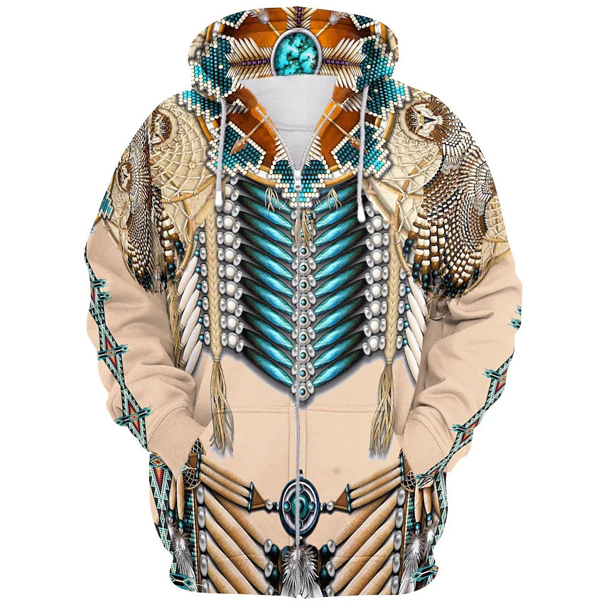 インドの民族スタイル 3D プリントジッパーパーカー男性女性 - Fashion Ethnic Indian Clothing のレビューと価格
