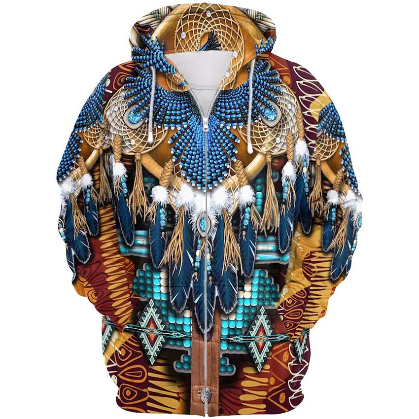 インドの民族スタイル 3D プリントジッパーパーカー男性女性 - Fashion Ethnic Indian Clothing のレビューと価格