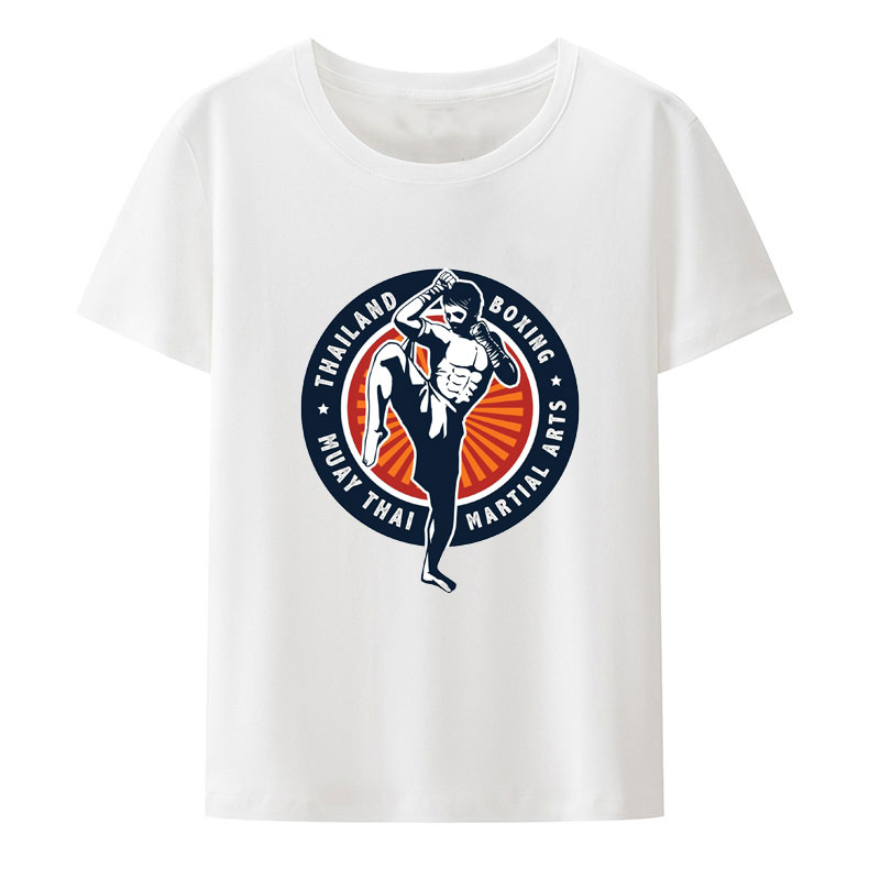 タイボクシング ムエタイ 武道 プリント Tシャツ 可愛い  - Thai Silk Blouse のレビューと価格