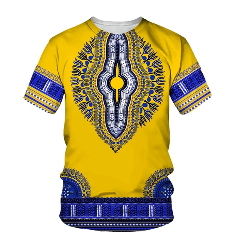 夏原宿 3D プリントアフリカ Daseki エスニックパタ - Dashiki Shirt Men のレビューと価格