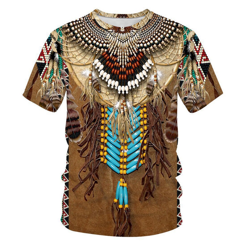 インディアン Tシャツエスニックスタイル 3D プリントスト - Fashion Ethnic Indian Clothing のレビューと価格