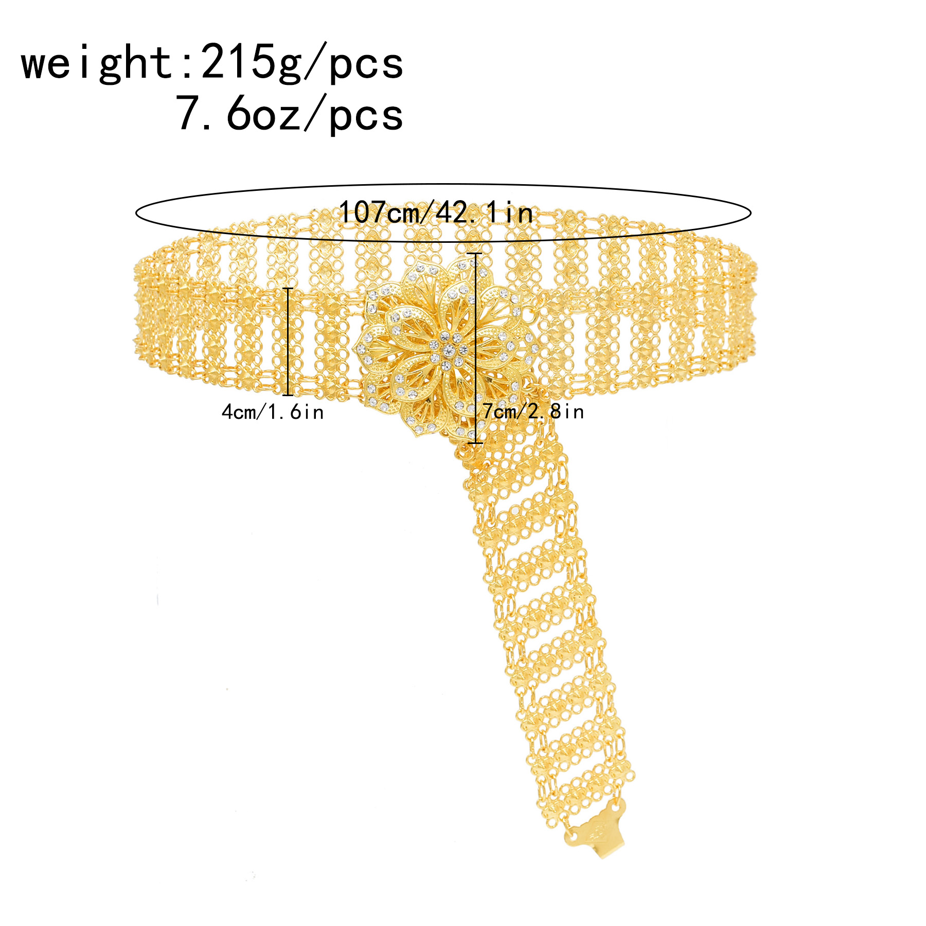 3Dゴールデンメタルボディチェーン,大きなチャーム,伝統的な - Fashion Ethnic Indian Clothing のレビューと価格