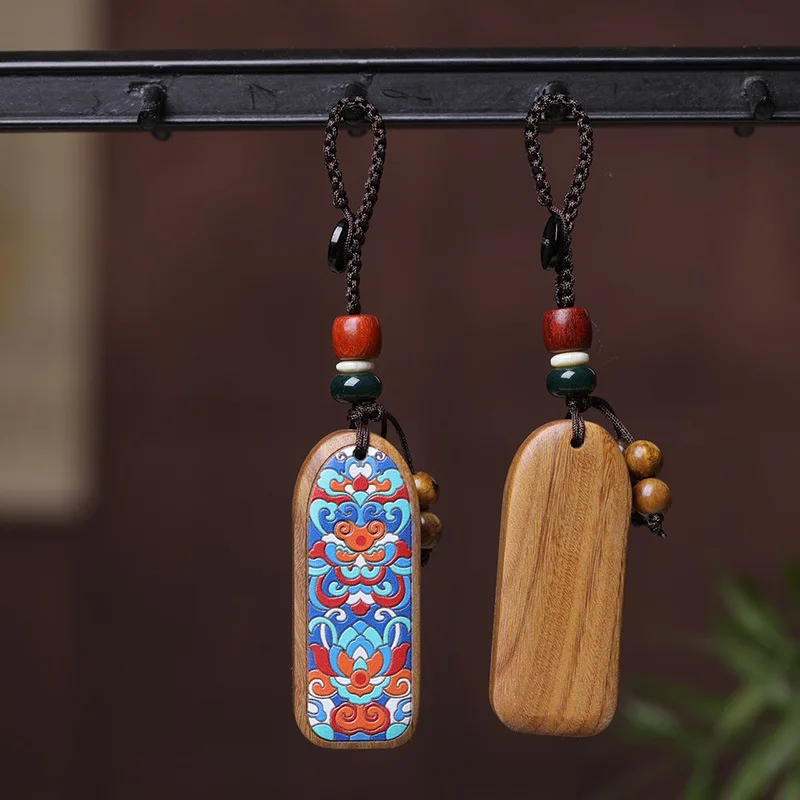 天然サンダルウッドの絵のキーホルダー,エスニックな目覚めのラ - Ethnic Fashion Meaning のレビューと価格