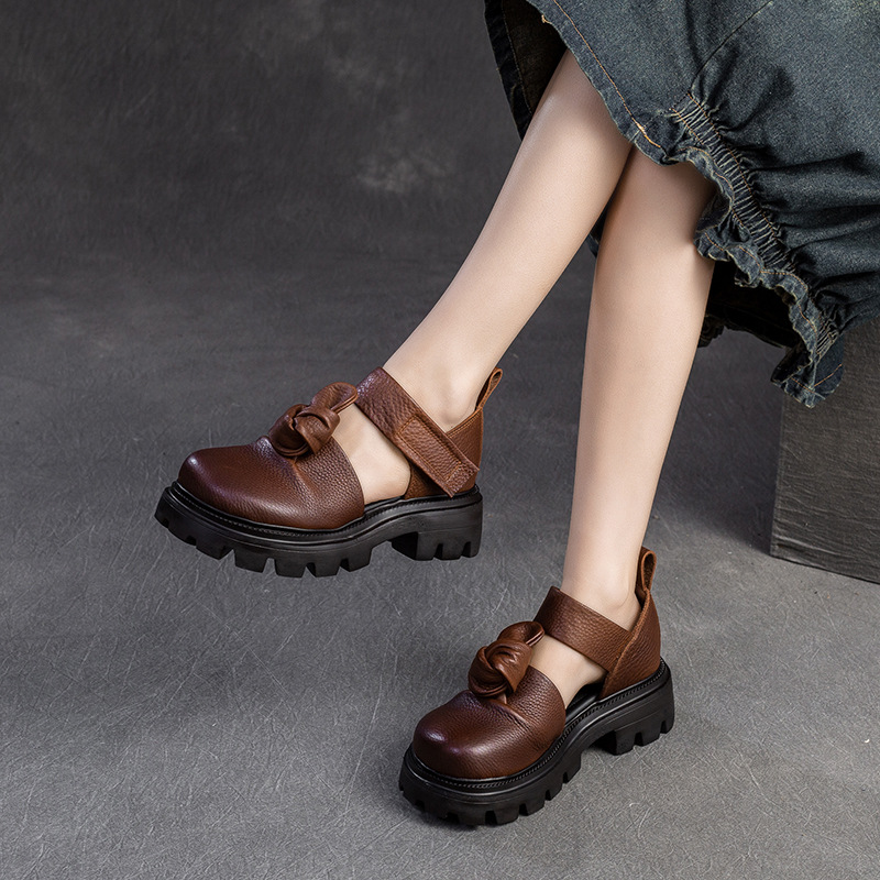 5 センチメートルエスニックノットプラットフォームウェッジ秋 - Ethnic And Fashion のレビューと価格
