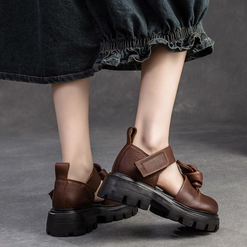 5 センチメートルエスニックノットプラットフォームウェッジ秋 - Ethnic And Fashion のレビューと価格