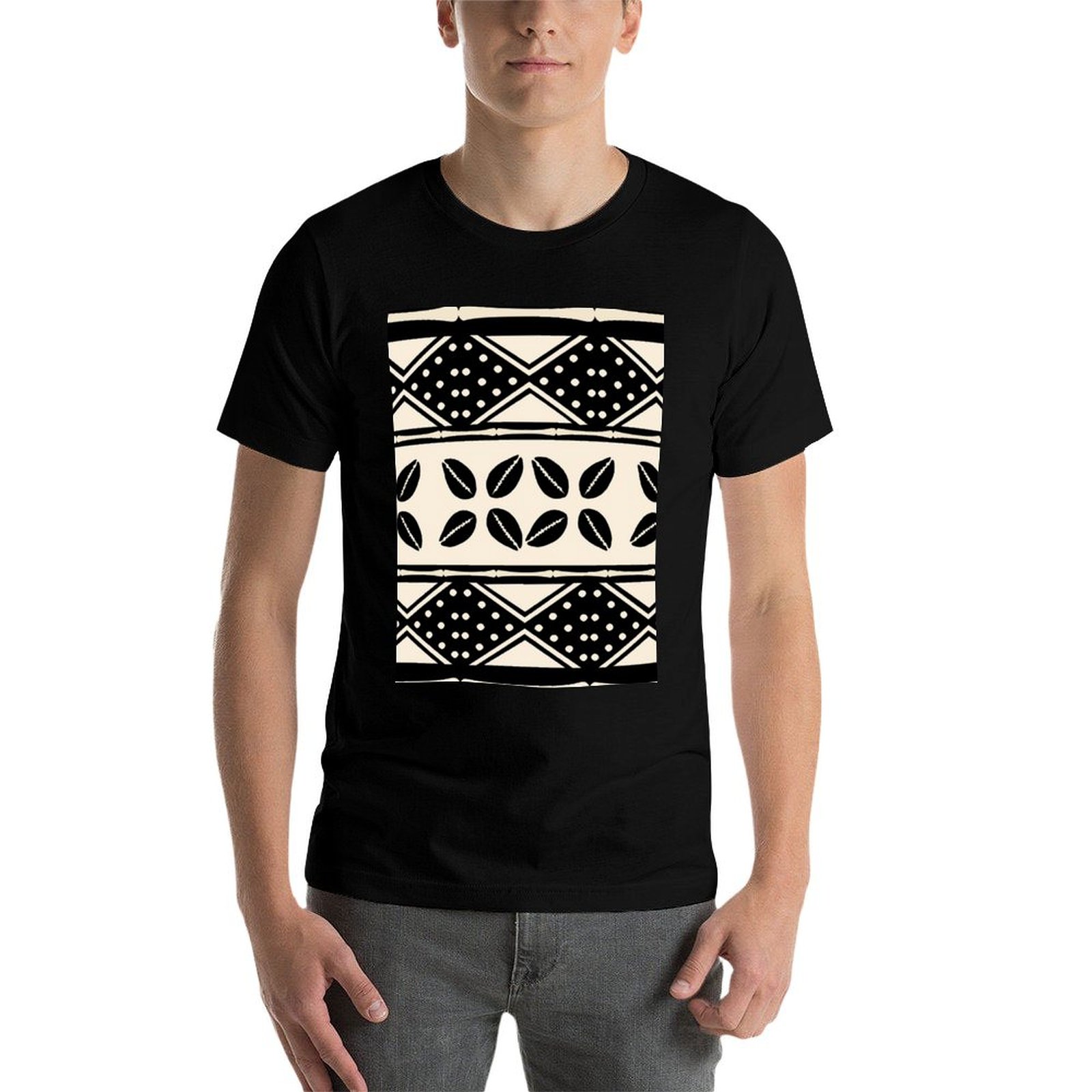アフリカの抽象的な泥布模様のTシャツ ジムウェア 通気性のあ - Mudcloth Print Top のレビューと価格