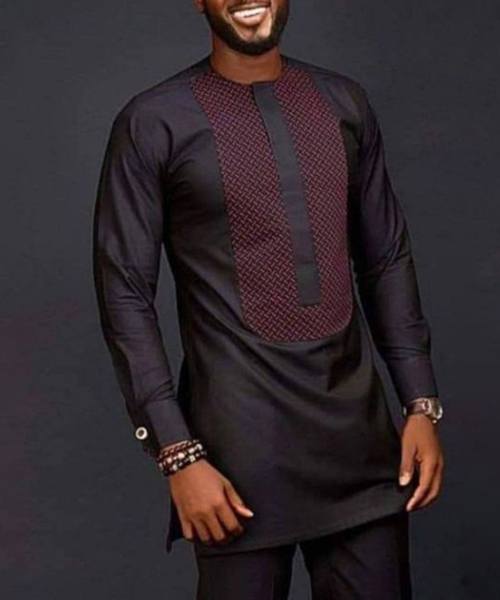男性用ラウンドカラーのアフリカンスタイルの長袖シャツ,カジュ - Dashiki Shirt Men のレビューと価格