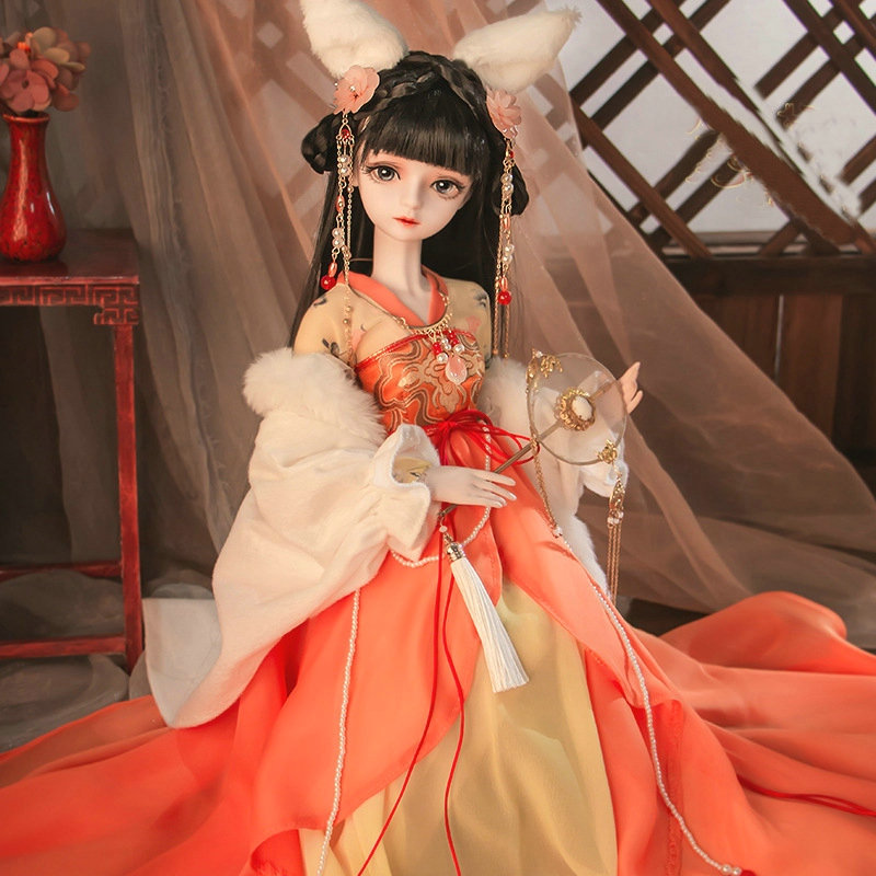手作り1/3 BJDドール フルセット 大型60cm レッド - Ethnic Fashion Model のレビューと価格