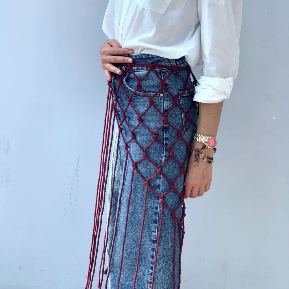 ボヘミアン風ネットフリンジスカーフショール装飾タッセルエスニ - Ethnic Fashion Designers のレビューと価格