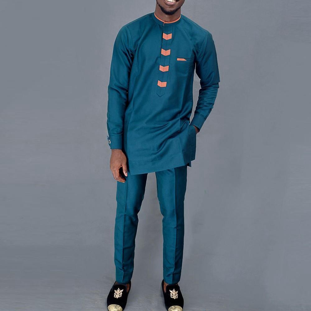 男性用の伝統的なアフリカのスーツ,ドレスにセットされた男性用 - Dashiki Shirt Men のレビューと価格