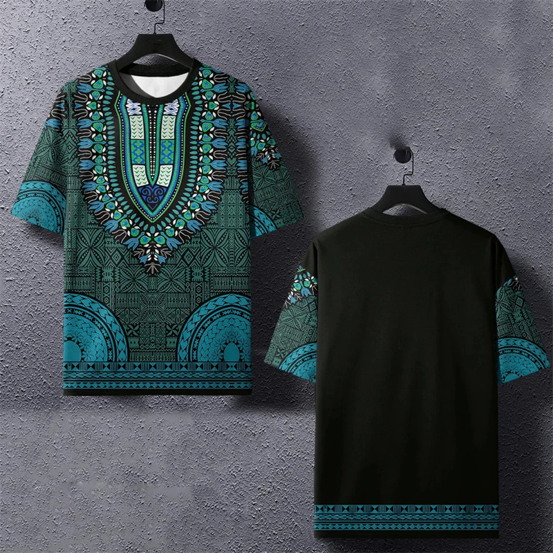 男性用エスニック3DプリントTシャツ,ダシキ,ストライプ,夏 - Dashiki Shirt Men のレビューと価格