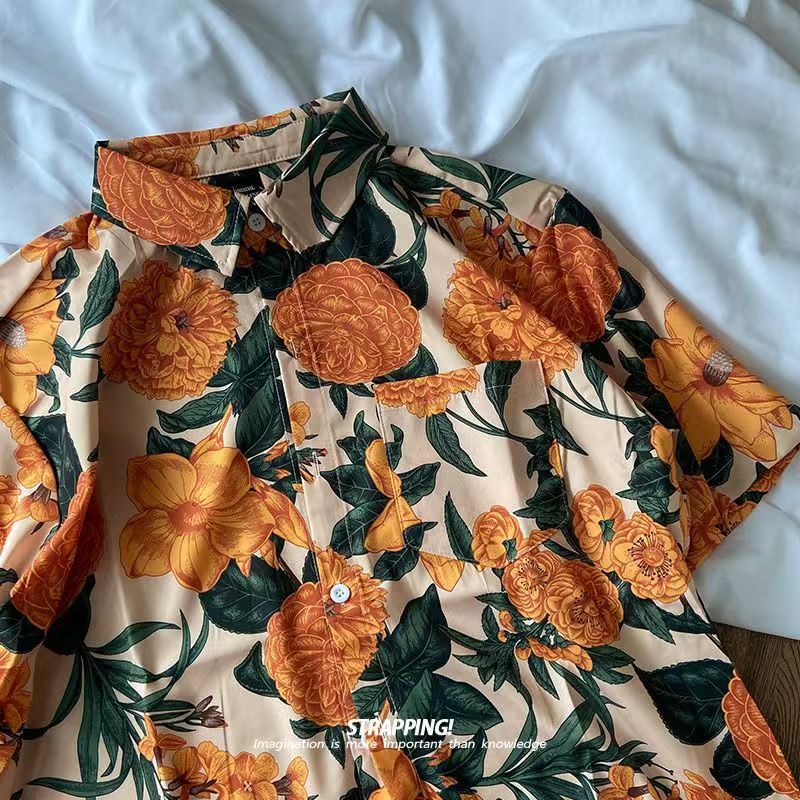 男性と女性のための半袖シャツ,レトロな日本のハワイスタイル, - Thai Silk Blouse のレビューと価格