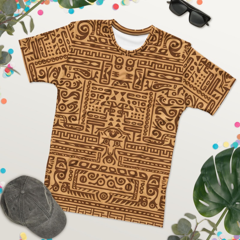 部族アフリカ泥布パターン Tシャツ男性用エスニックグラフィッ - Mudcloth Print Top のレビューと価格
